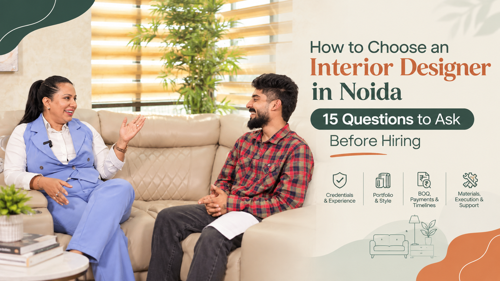 Sharon Khurana discussing interior design requirements with a client in Noida